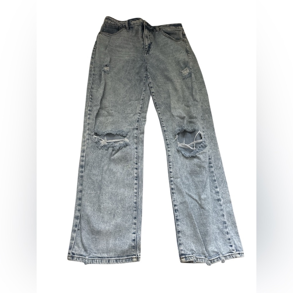 CP Jeans Sz 11 / 30 distressed ripped high rise straight‎ jeans